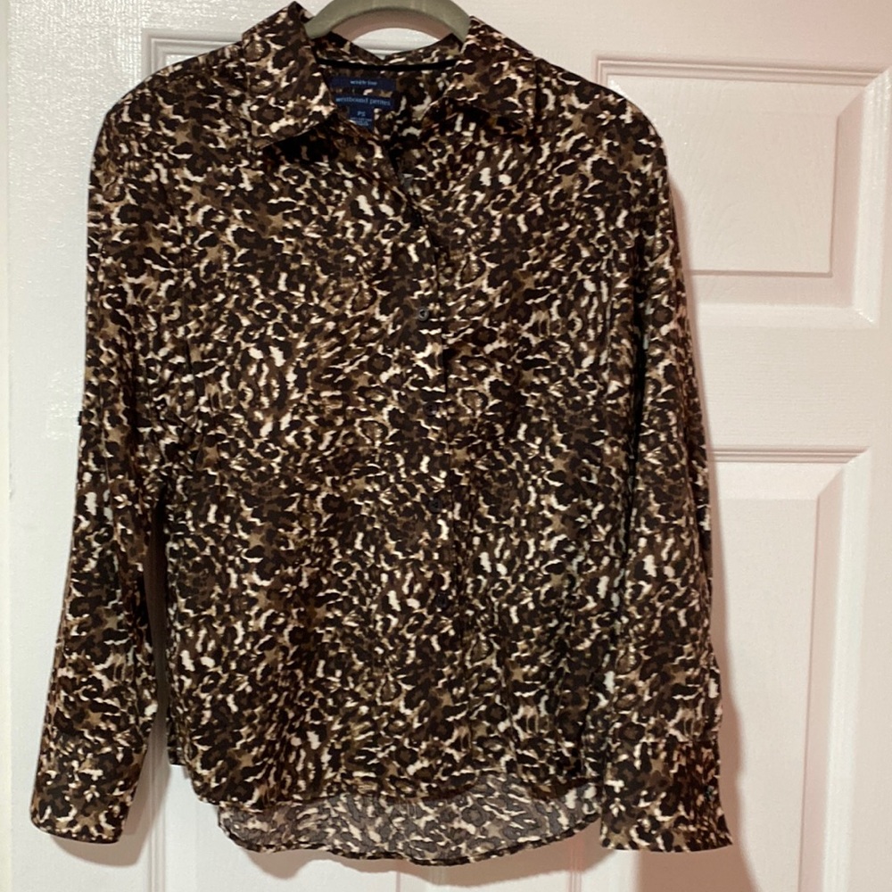 Westbound petite small animal print blouse.   Mint condition.